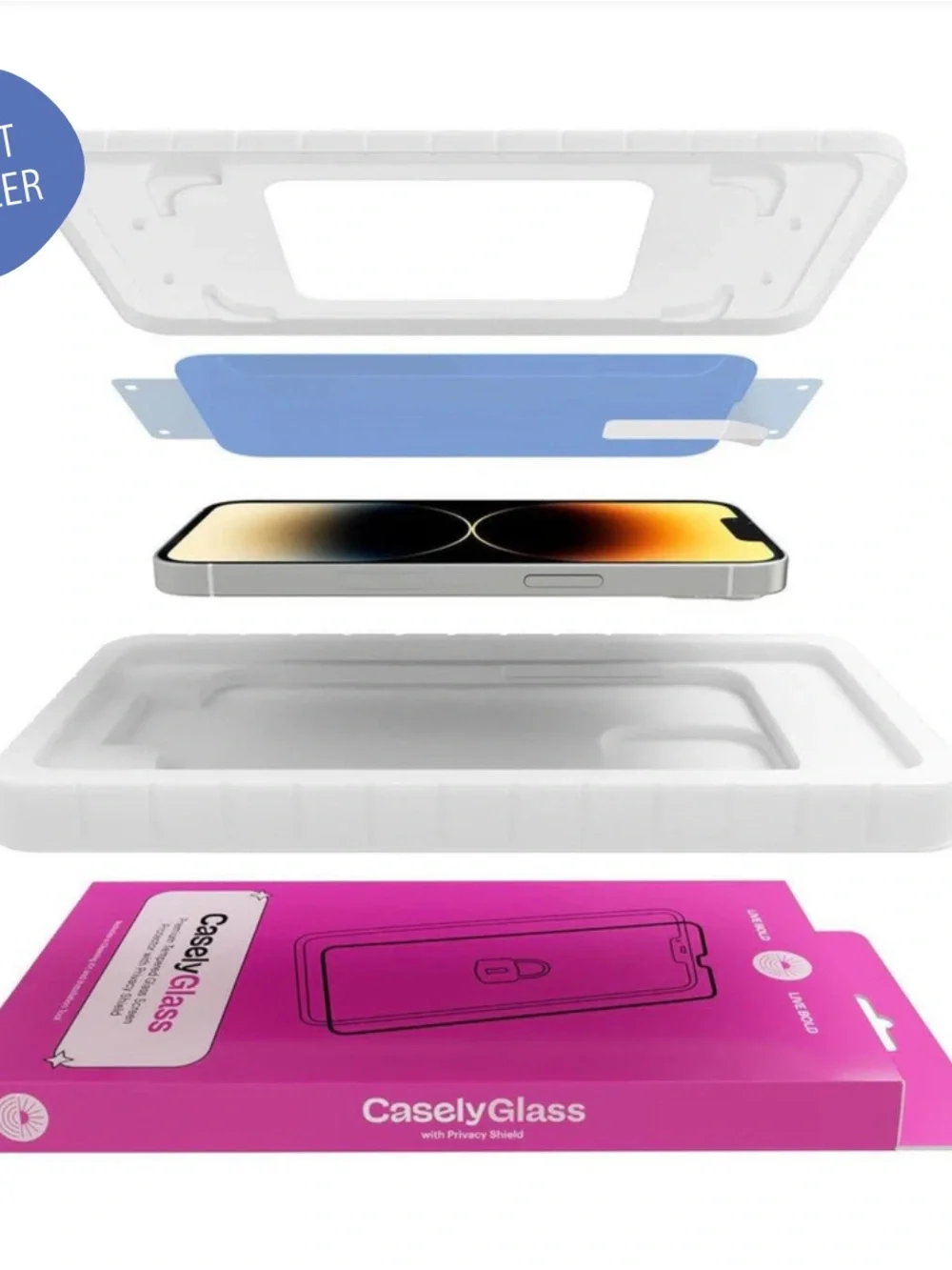 NIB Casely Glass Premium Tempered Glass Screen Protector - iPhone 13/13 Pro/14